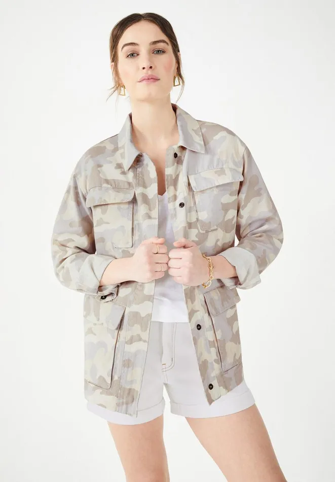 Hush Jackets and Coats Women Reid Cargo Jacket Soft Pink Camo Hush Jackets and Coats Women Reid Cargo Jacket Soft Pink Camo