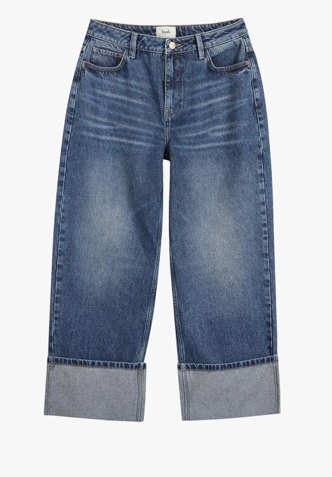 Hush Jeans Women Carly Turn Up Cropped Jeans Mid Authentic Wash