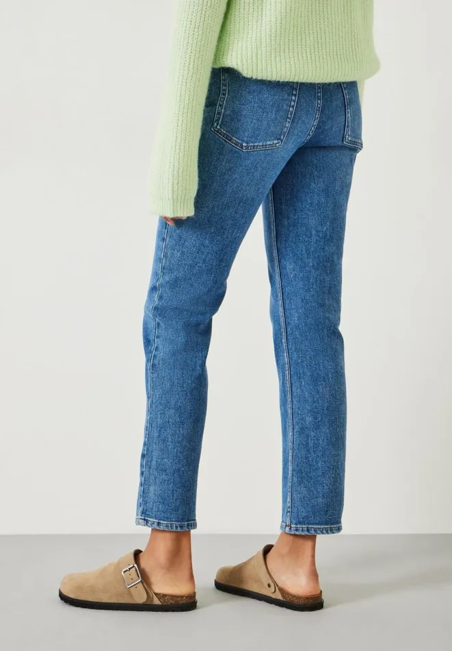 Hush Jeans Women Dani Straight Leg Jeans Mid Authentic Blue