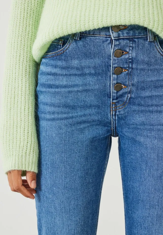 Hush Jeans Women Dani Straight Leg Jeans Mid Authentic Blue