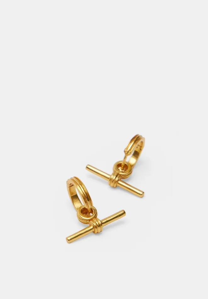 Hush Jewellery Women Harlow T Bar Earrings Gold