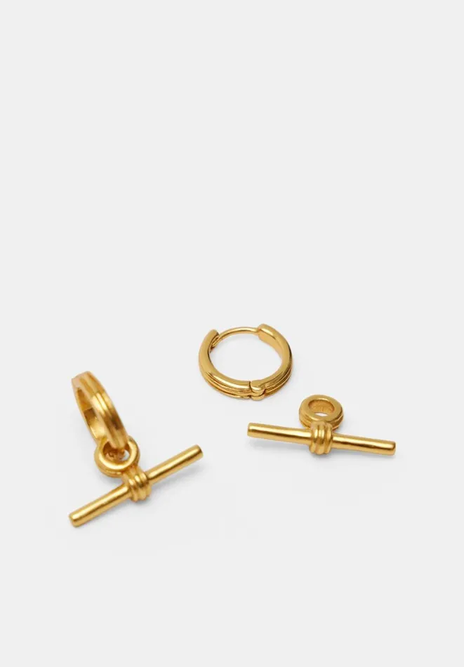 Hush Jewellery Women Harlow T Bar Earrings Gold