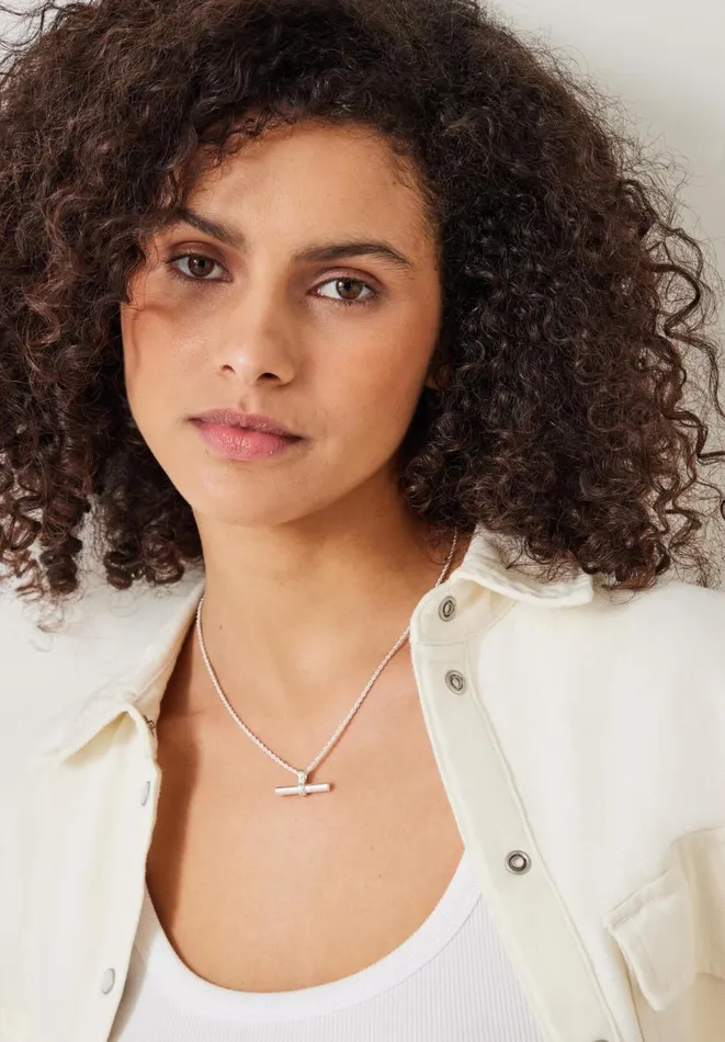Hush Jewellery Women Harlow T Bar Necklace Silver