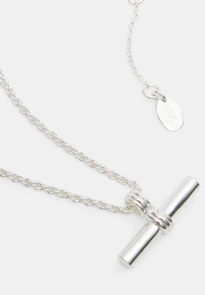 Hush Jewellery Women Harlow T Bar Necklace Silver