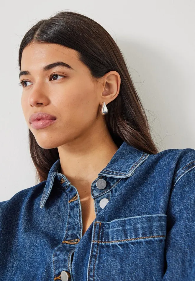 Hush Jewellery Women Parker Teardrop Hoop Earrings Silver 8211 Jewellery