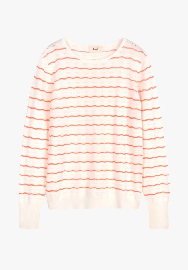 Hush Jumpers and Cardigans Women Aubrey Striped Jumper Ecrupink Hush Jumpers and Cardigans Women Aubrey Striped Jumper Ecrupink