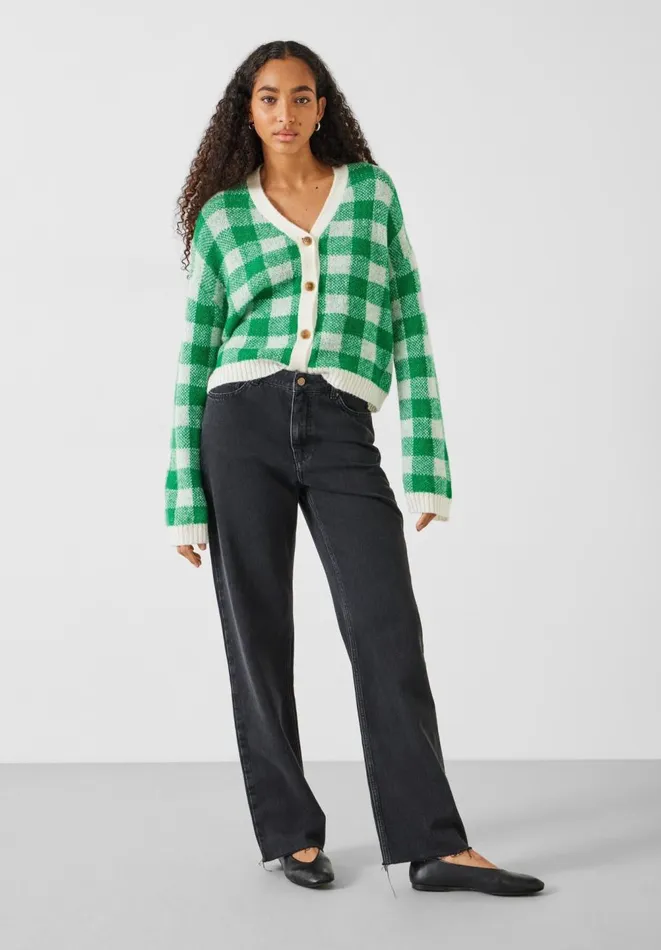 Hush Jumpers and Cardigans Women Bollon Gingham Wool Blend Cardigan Green Gingham Hush Jumpers and Cardigans Women Bollon Gingham Wool Blend Cardigan Green Gingham