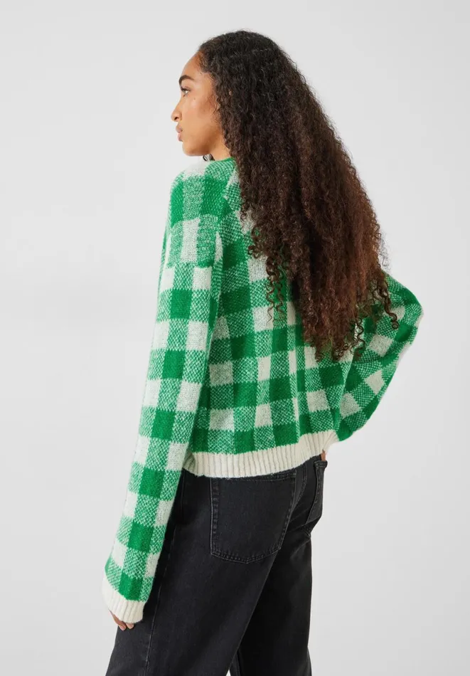 Hush Jumpers and Cardigans Women Bollon Gingham Wool Blend Cardigan Green Gingham Hush Jumpers and Cardigans Women Bollon Gingham Wool Blend Cardigan Green Gingham