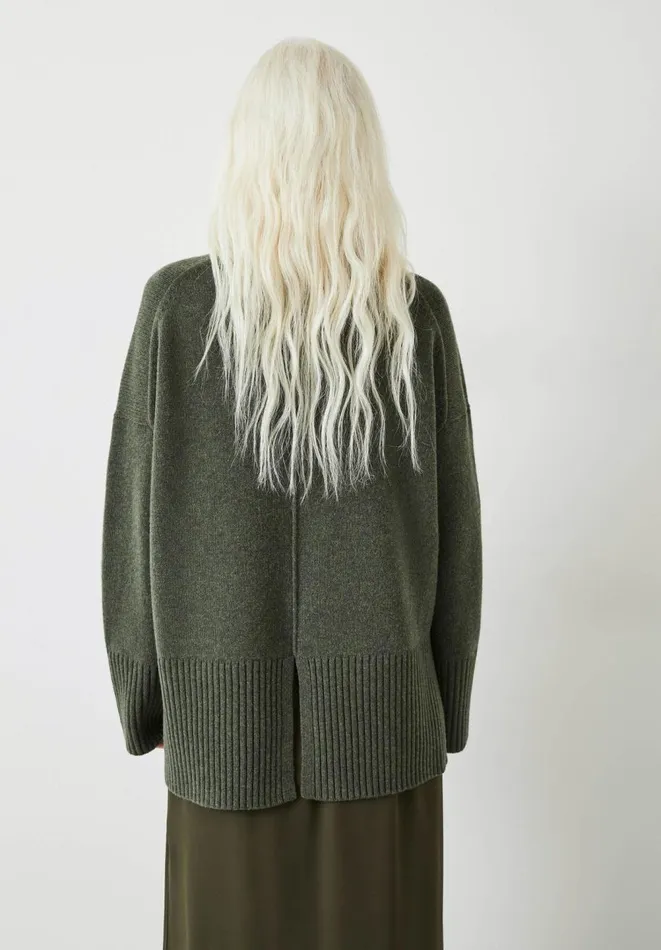 Hush Jumpers and Cardigans Women Danielle Split Back Wool Jumper Forest Green Hush Jumpers and Cardigans Women Danielle Split Back Wool Jumper Forest Green