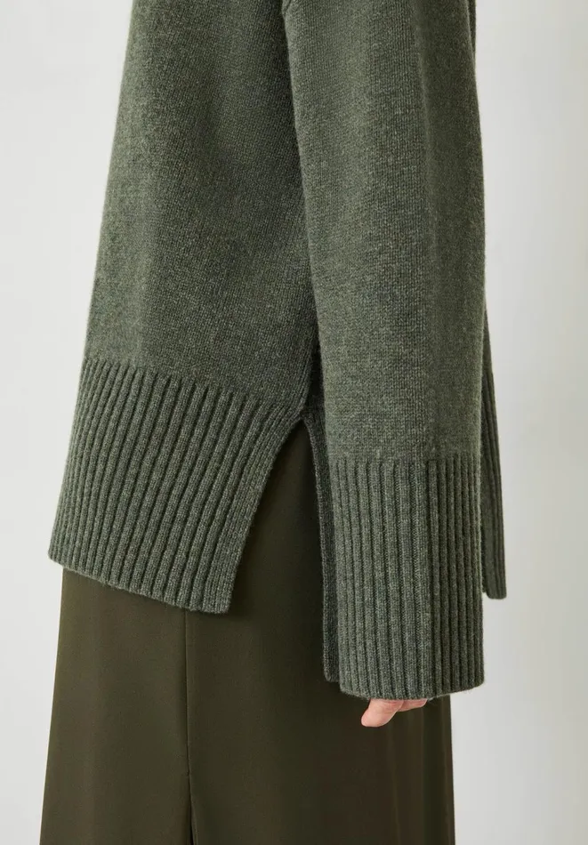 Hush Jumpers and Cardigans Women Danielle Split Back Wool Jumper Forest Green Hush Jumpers and Cardigans Women Danielle Split Back Wool Jumper Forest Green