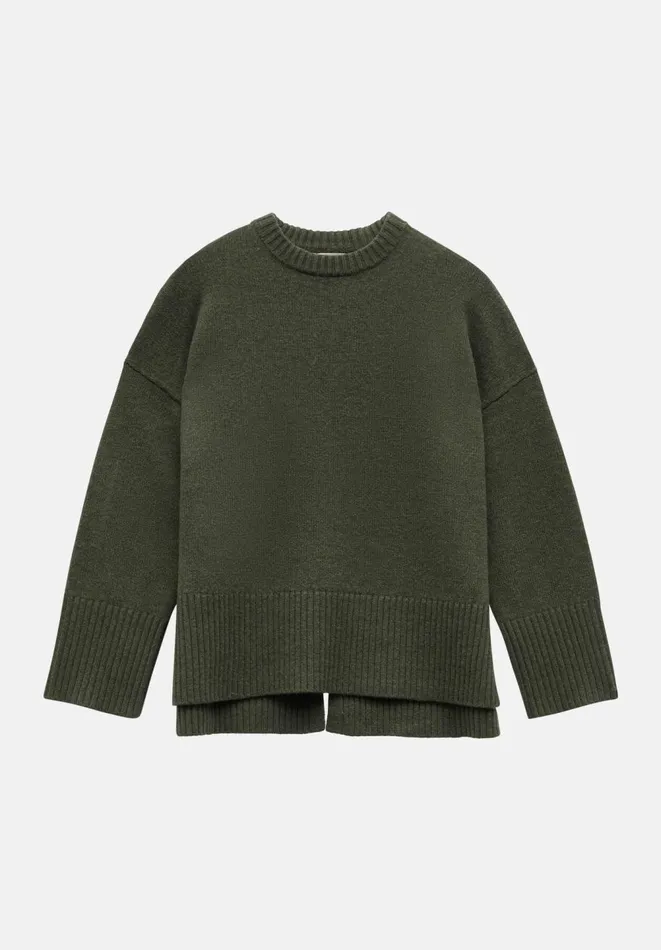 Hush Jumpers and Cardigans Women Danielle Split Back Wool Jumper Forest Green Hush Jumpers and Cardigans Women Danielle Split Back Wool Jumper Forest Green