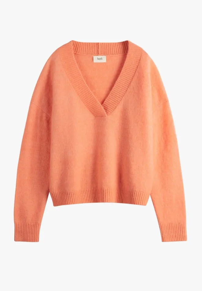 Hush Jumpers and Cardigans Women Fleur Cropped Jumper Soft Coral Orange Hush Jumpers and Cardigans Women Fleur Cropped Jumper Soft Coral Orange