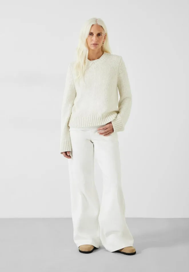 Hush Jumpers and Cardigans Women Marra High V Neck Knitted Jumper Moonshine Hush Jumpers and Cardigans Women Marra High V Neck Knitted Jumper Moonshine