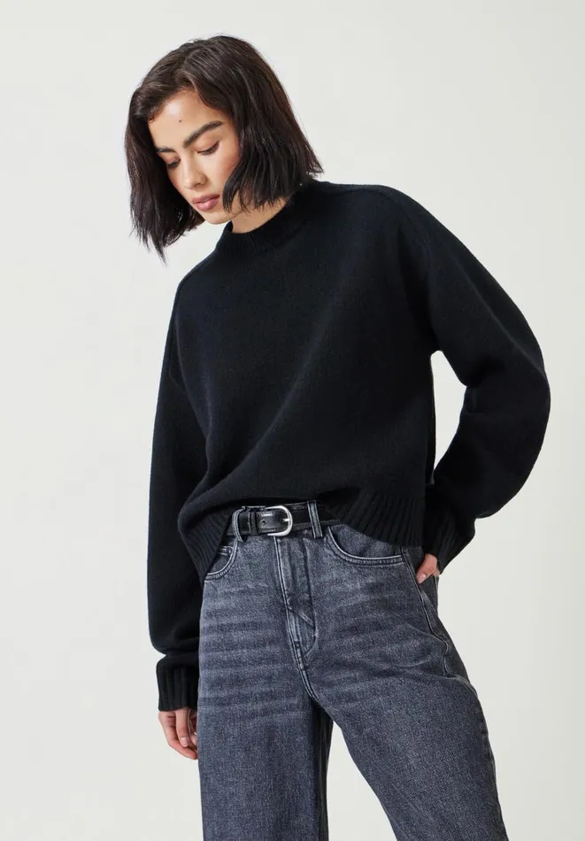 Hush Jumpers and Cardigans Women Nina Merino Wool Crew Jumper Black