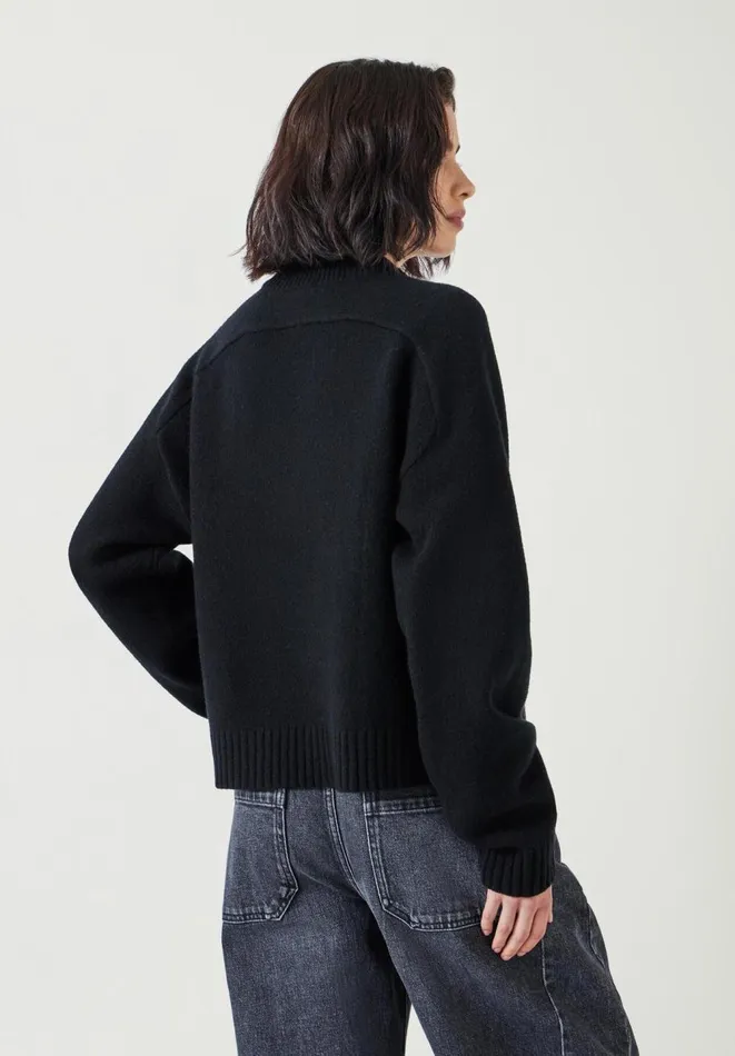 Hush Jumpers and Cardigans Women Nina Merino Wool Crew Jumper Black Hush Jumpers and Cardigans Women Nina Merino Wool Crew Jumper Black