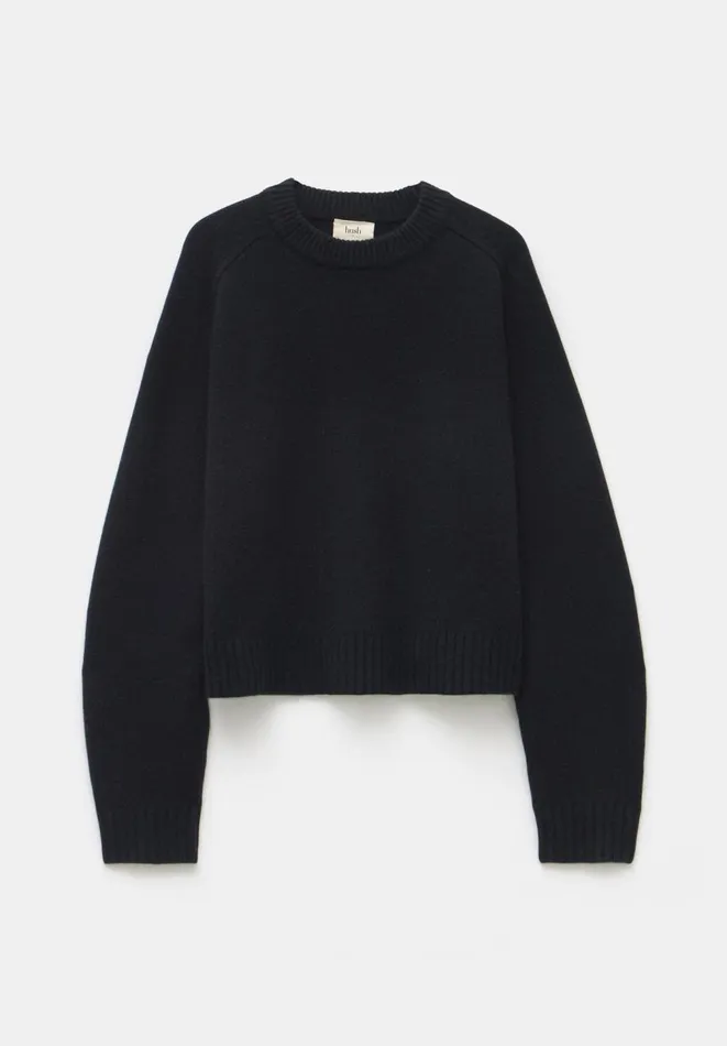 Hush Jumpers and Cardigans Women Nina Merino Wool Crew Jumper Black Hush Jumpers and Cardigans Women Nina Merino Wool Crew Jumper Black