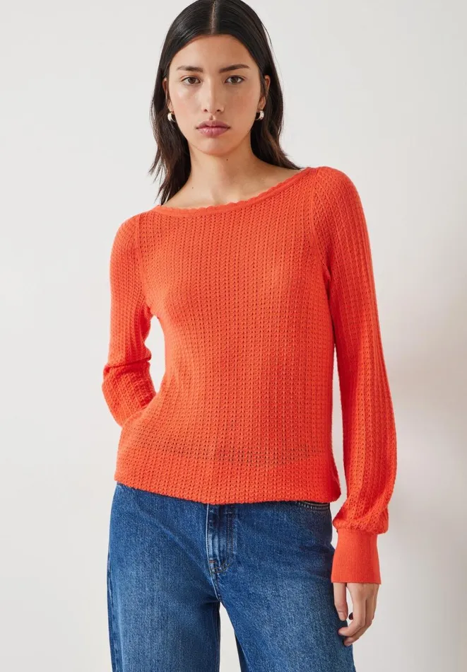 Hush Jumpers and Cardigans Women Sophia Boat Neck Lightweight Jumper Coral