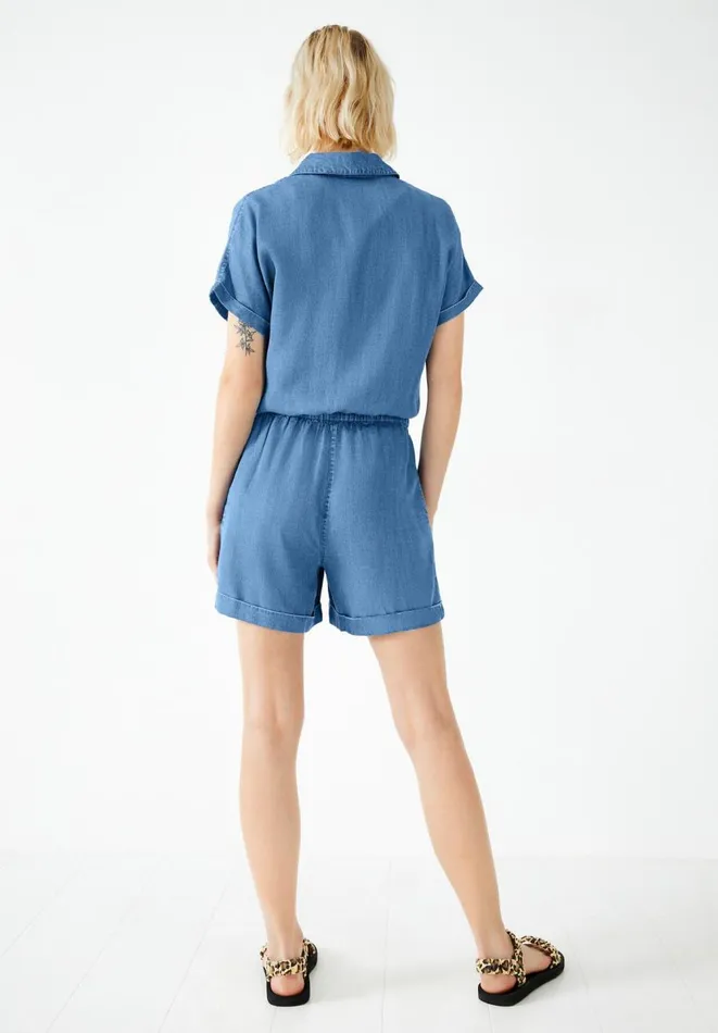 Hush Jumpsuits Women Abby Chambray Playsuit Authentic Light Wash Hush Jumpsuits Women Abby Chambray Playsuit Authentic Light Wash