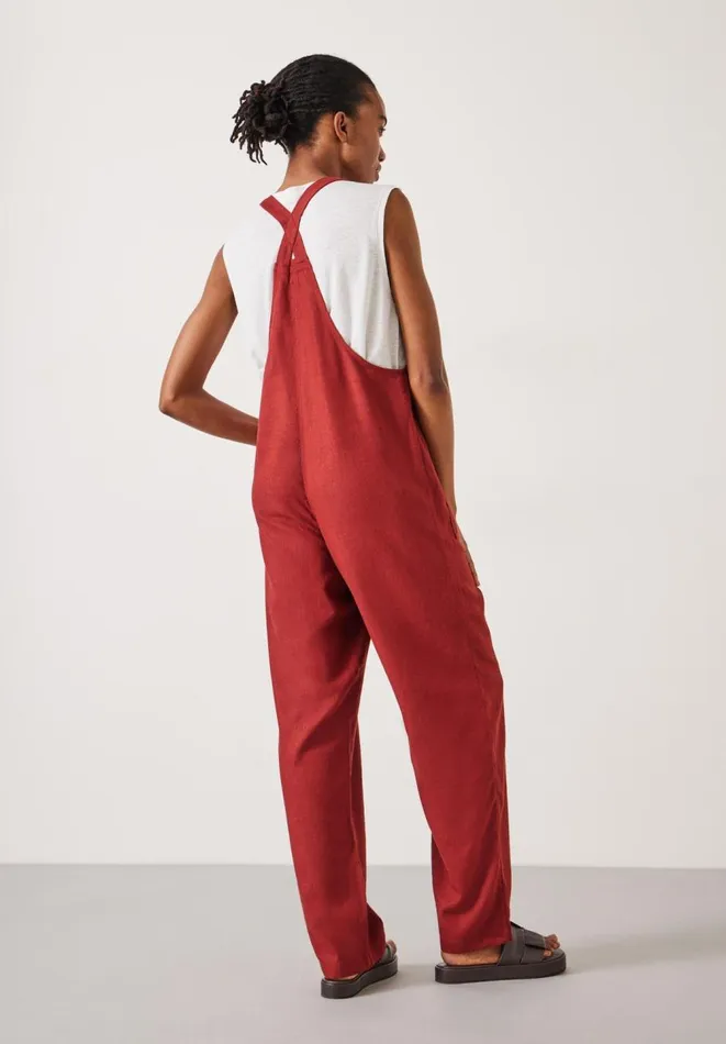 Hush Jumpsuits Women Eliza Linen Blend Dungarees Rust