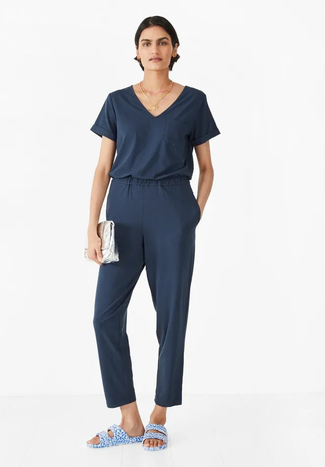 Hush Jumpsuits Women Ennis Jersey Jumpsuit Navy Blue