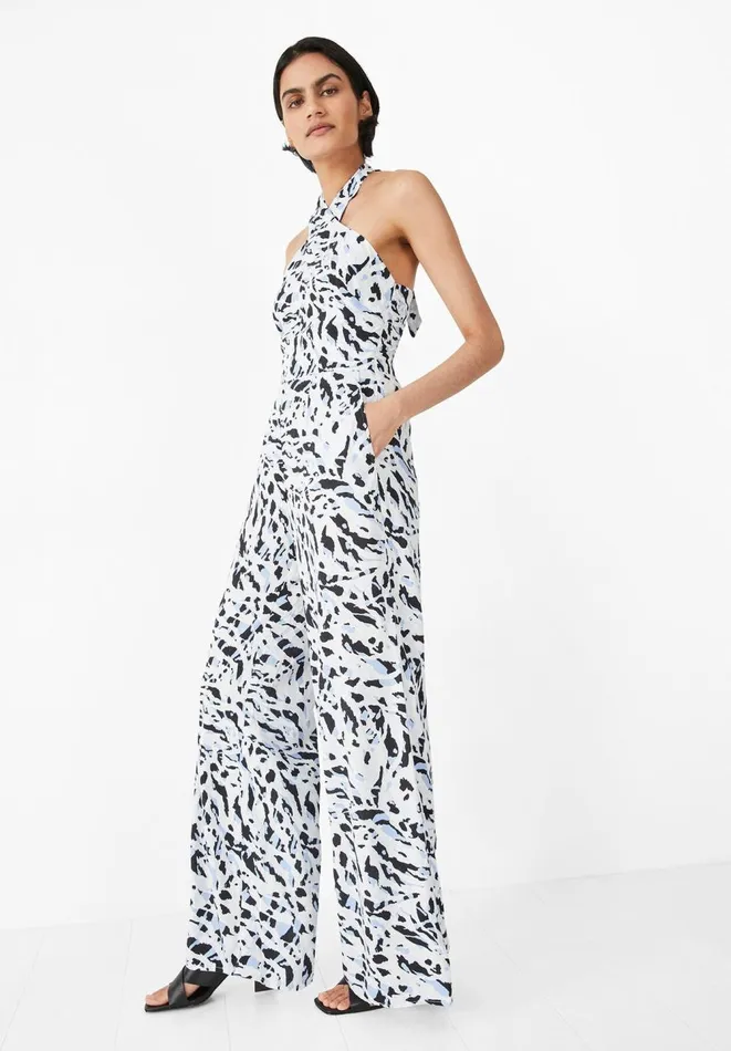 Hush Jumpsuits Women Lorne Halterneck Jumpsuit Zebra Ecru Multi