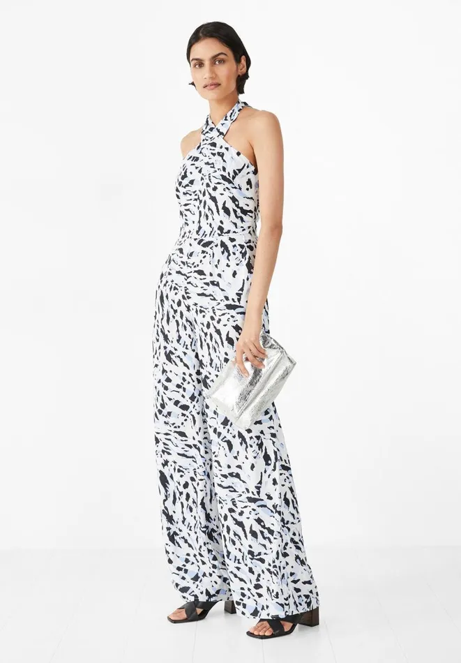 Hush Jumpsuits Women Lorne Halterneck Jumpsuit Zebra Ecru Multi