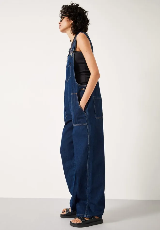 Hush Jumpsuits Women Niamh Wide Leg Dungarees Blue Denim