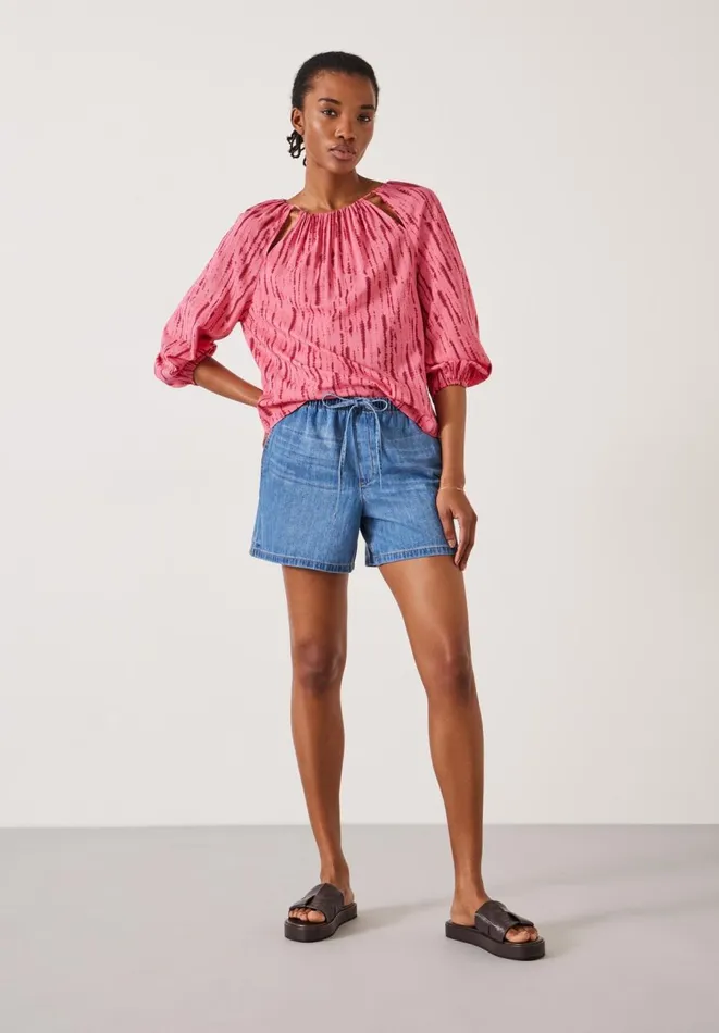 Hush Shirts and Blouses Women Ariella Cut Out Detail Blouse Striped Tie Dye Pink