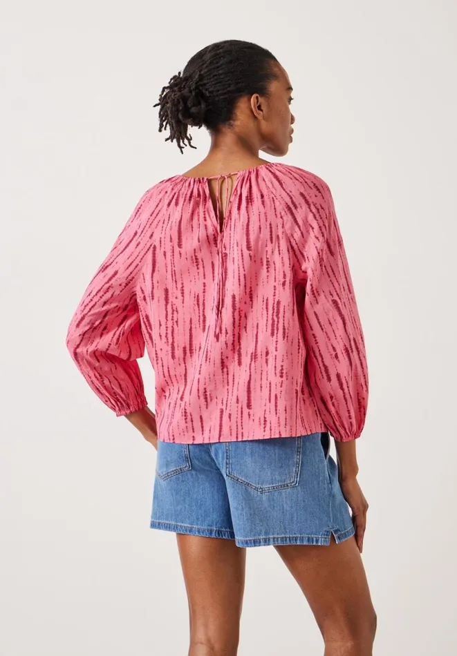 Hush Shirts and Blouses Women Ariella Cut Out Detail Blouse Striped Tie Dye Pink