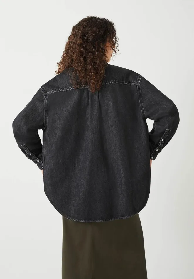 Hush Shirts and Blouses Women Deanna Washed Black Denim Overshirt Washed Black