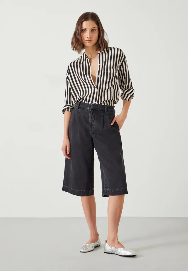 Hush Shirts and Blouses Women Emely Oversized Stripe Fluid Shirt Black And White Stripe Hush Shirts and Blouses Women Emely Oversized Stripe Fluid Shirt Black And White Stripe