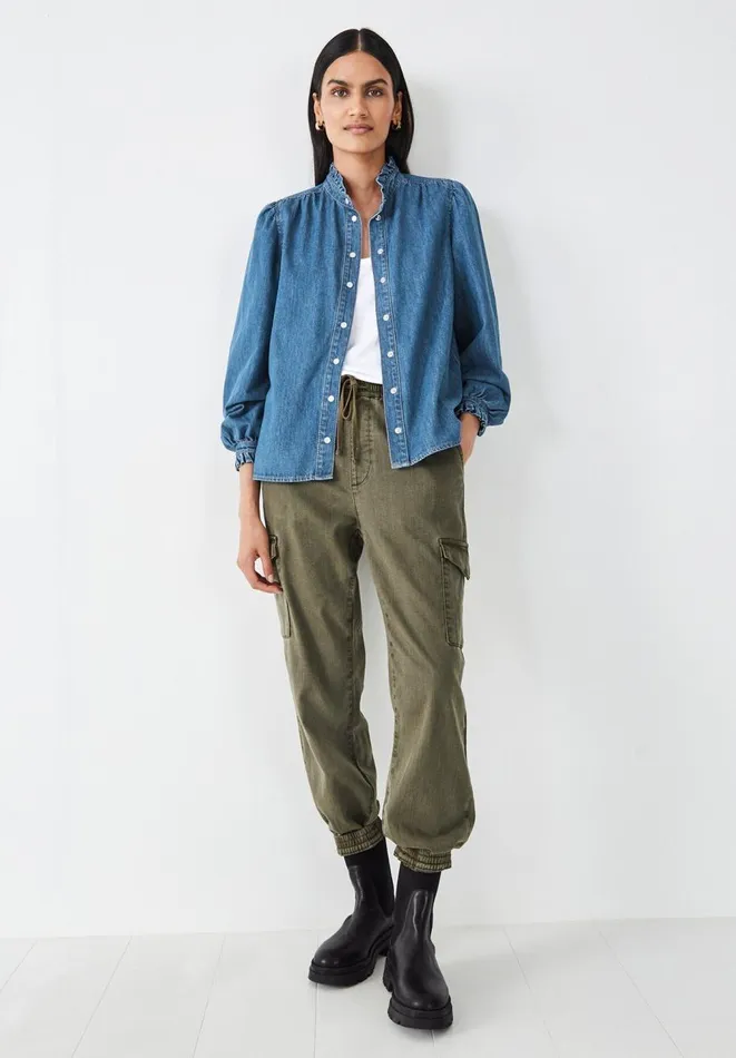 Hush Shirts and Blouses Women Joyce Denim Shirt Mid Authentic Blue