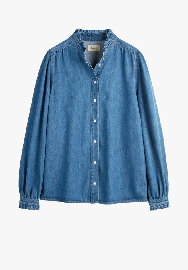 Hush Shirts and Blouses Women Joyce Denim Shirt Mid Authentic Blue