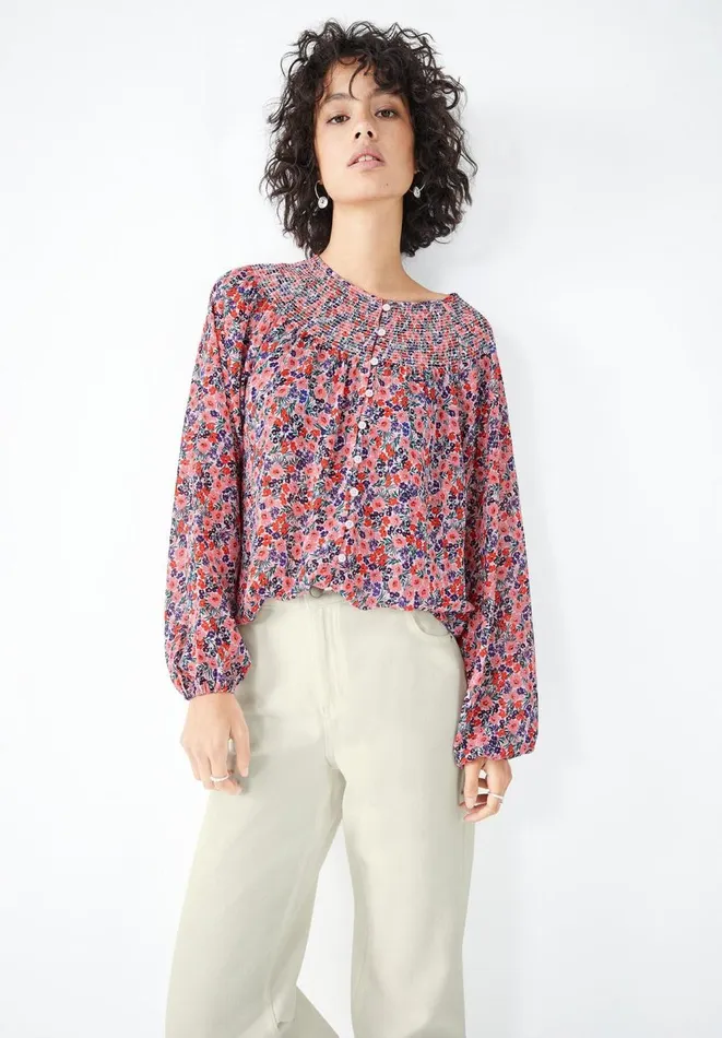 Hush Shirts and Blouses Women Lana Shirred Blouse Light Pop Floral Hush Shirts and Blouses Women Lana Shirred Blouse Light Pop Floral