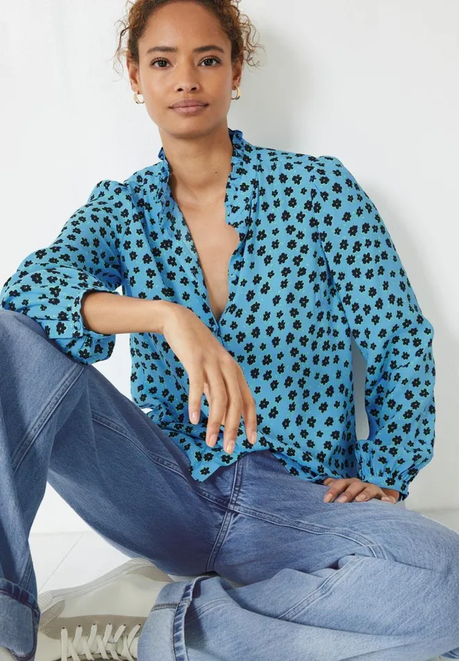 Hush Shirts and Blouses Women Lyana Blouse Little Flowers Light Blue