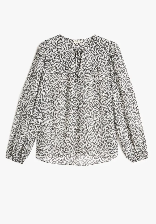 Hush Shirts and Blouses Women Taylor Blouse Abstract Ikat Black White