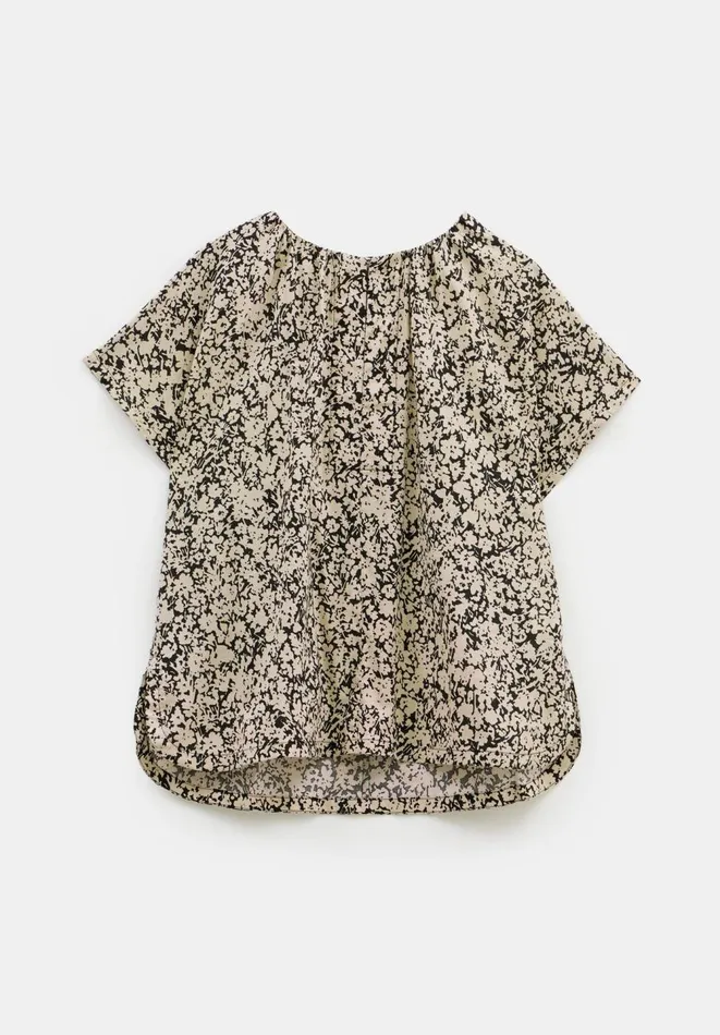 Hush Shirts and Blouses Women Taz Short Sleeve Blouse Silhouette Floral Neutral