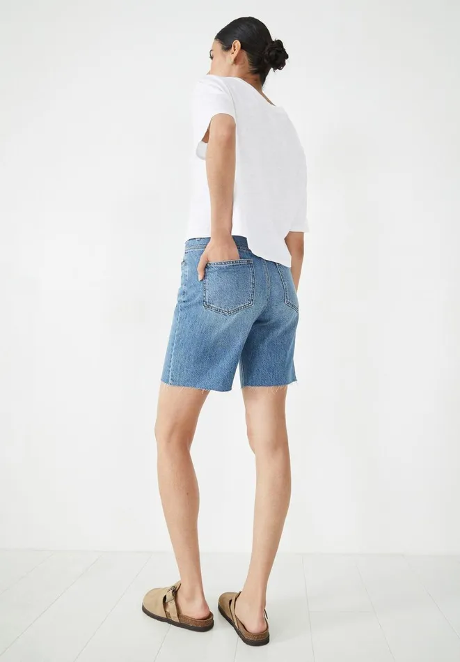 Hush Shorts Women Lloyd Long Boyfriend Short Mid Authentic Wash
