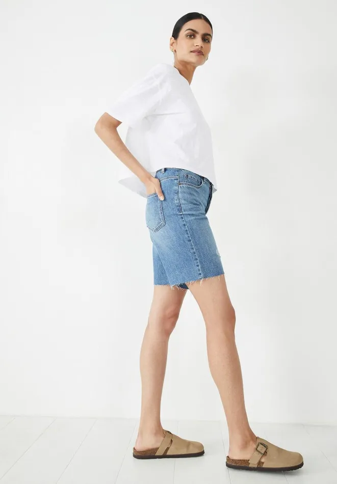 Hush Shorts Women Lloyd Long Boyfriend Short Mid Authentic Wash