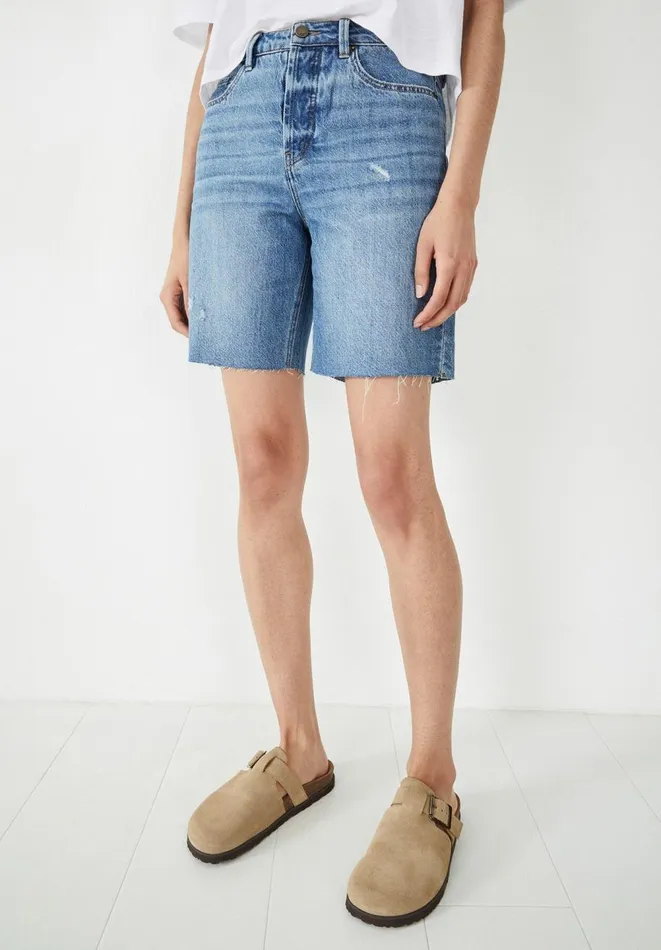 Hush Shorts Women Lloyd Long Boyfriend Short Mid Authentic Wash
