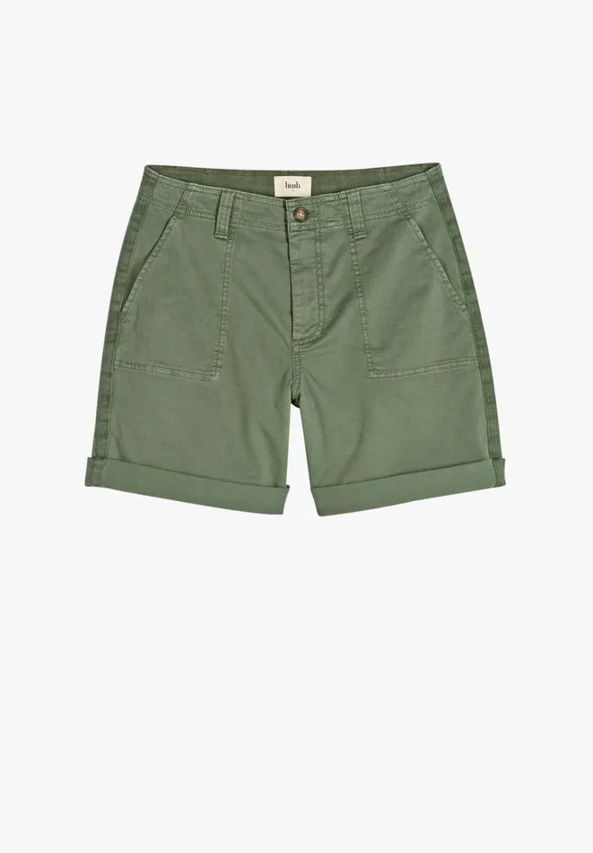 Hush Shorts Women Long Chino Shorts Washed Green