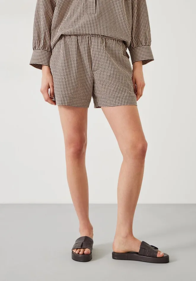 Hush Shorts Women Margot Cotton Crinkle Gingham Boxer Shorts Black Blush Gingham Hush Shorts Women Margot Cotton Crinkle Gingham Boxer Shorts Black Blush Gingham