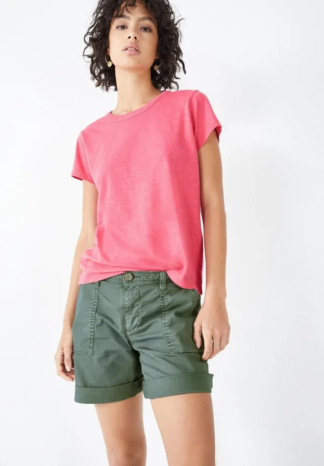 Hush Shorts Women StretchCotton Chino Shorts Washed Green Hush Shorts Women StretchCotton Chino Shorts Washed Green