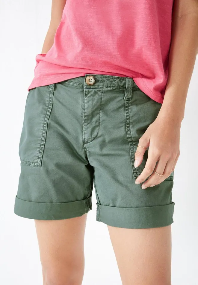 Hush Shorts Women StretchCotton Chino Shorts Washed Green Hush Shorts Women StretchCotton Chino Shorts Washed Green