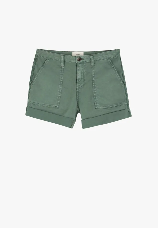 Hush Shorts Women StretchCotton Chino Shorts Washed Green Hush Shorts Women StretchCotton Chino Shorts Washed Green