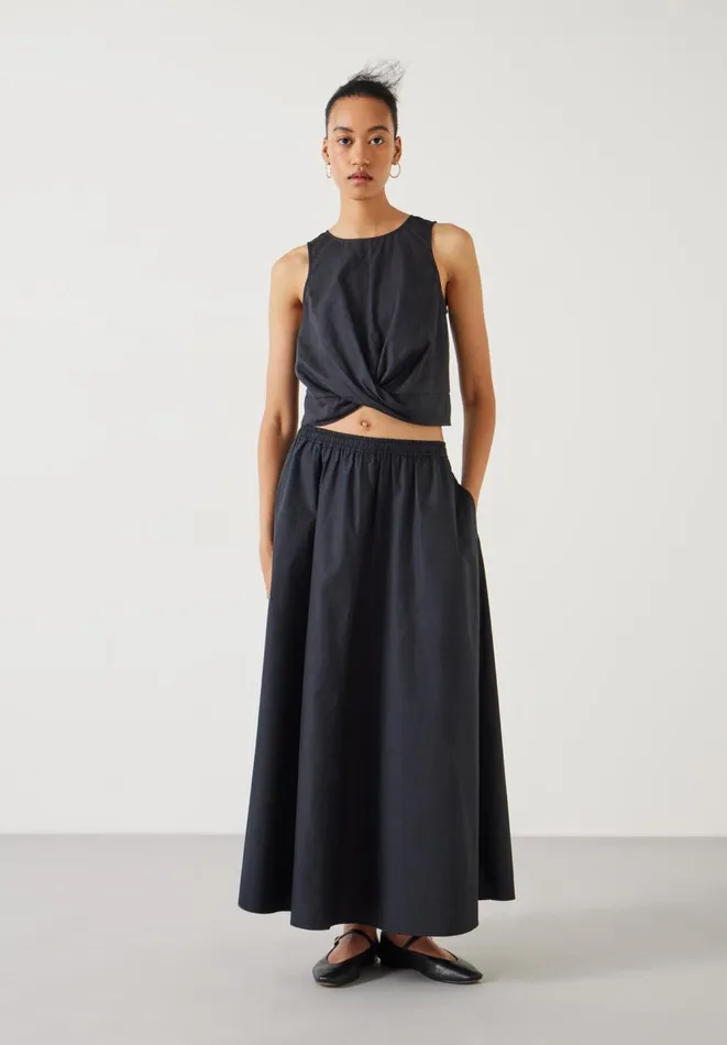 Hush Skirts Women Ishani Maxi Poplin Skirt Black
