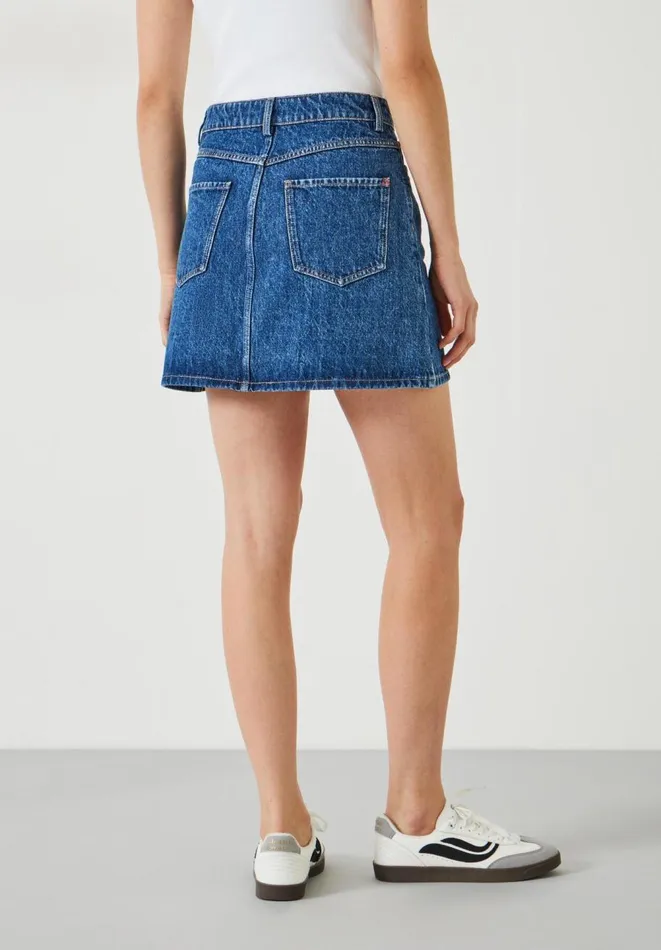 Hush Skirts Women Saachi Denim Mini Skirt Mid Authentic Wash Denim