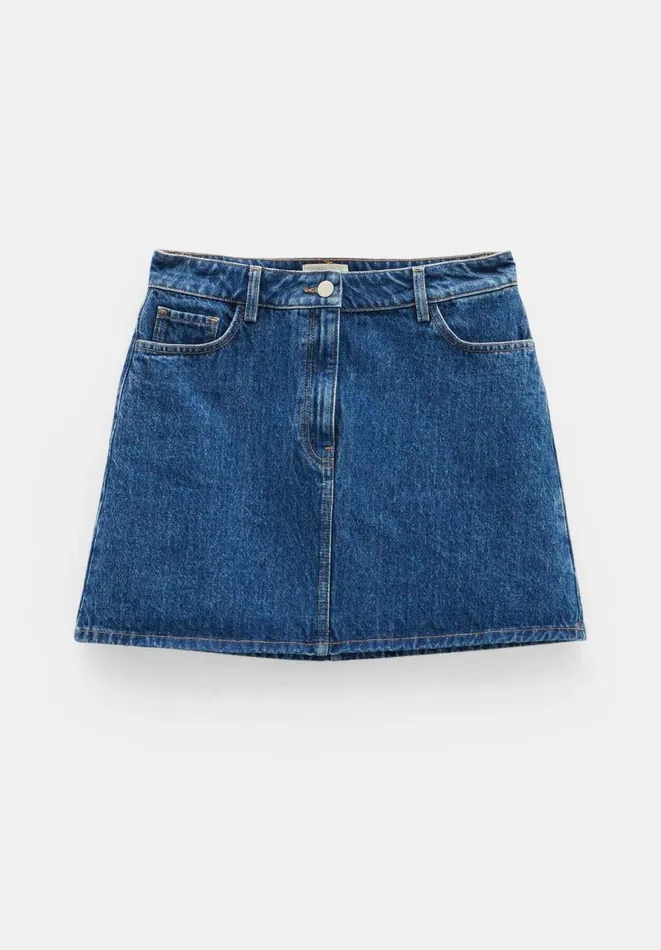 Hush Skirts Women Saachi Denim Mini Skirt Mid Authentic Wash Denim