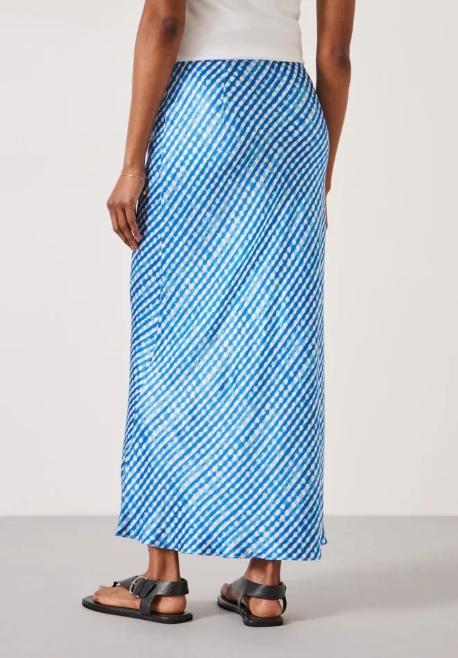 Hush Skirts Women Simone Slinky Midi Skirt Watercolour Gingham Dark Blue