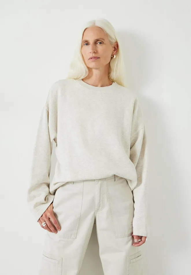 Hush Sweatshirts and Hoodies Women Bobby Cotton Relaxed Sweatshirt Oatmeal Melange